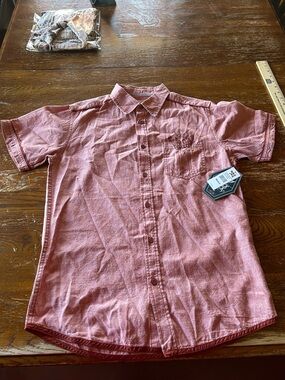 Black Jack Short-Sleeve Button-Up Shirt in Dusty Rose